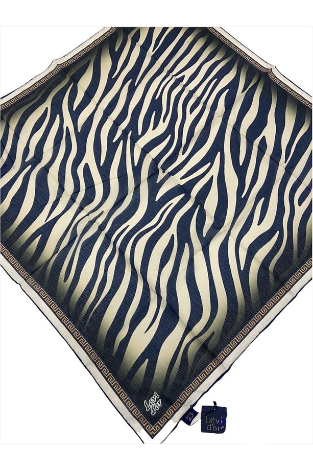 Kadın Zebra Desenli Soft Pamuk Eşarp - 1
