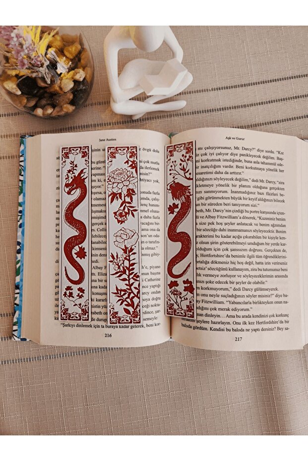 3d Dragon Patterned 3d Embossed Bookmark Set - 3