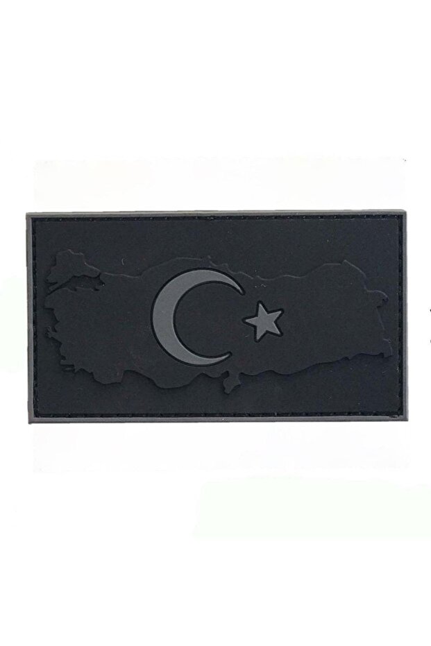 Peç Flag Black Velcro Turkish Flag Maped Model 7,30x4cm