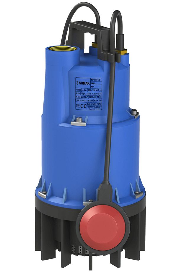 Sumak SDF 5/2 Temiz Su Dalgıç Pompa Monofaze (220V) 1 Hp - 1