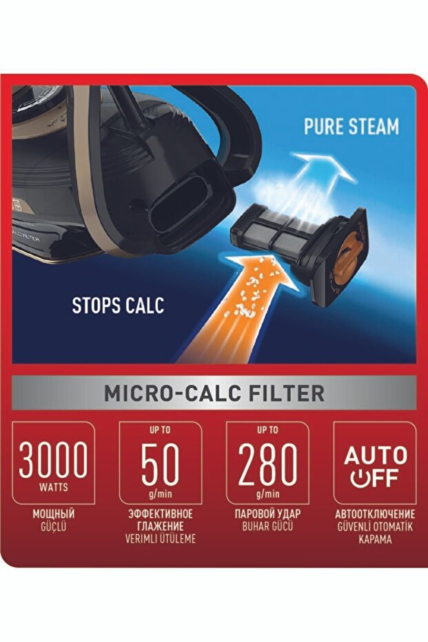 FV8066 Puregliss Kırışıklık Giderici 3000 Watt Buharlı Ütü - 1830008649 - 8