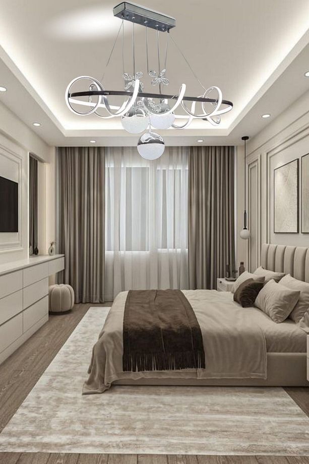 Modern Sarkıt Kıvrımlı Çember 3 Renk PowerLed Krom 3 Toplu Led Avize - 2