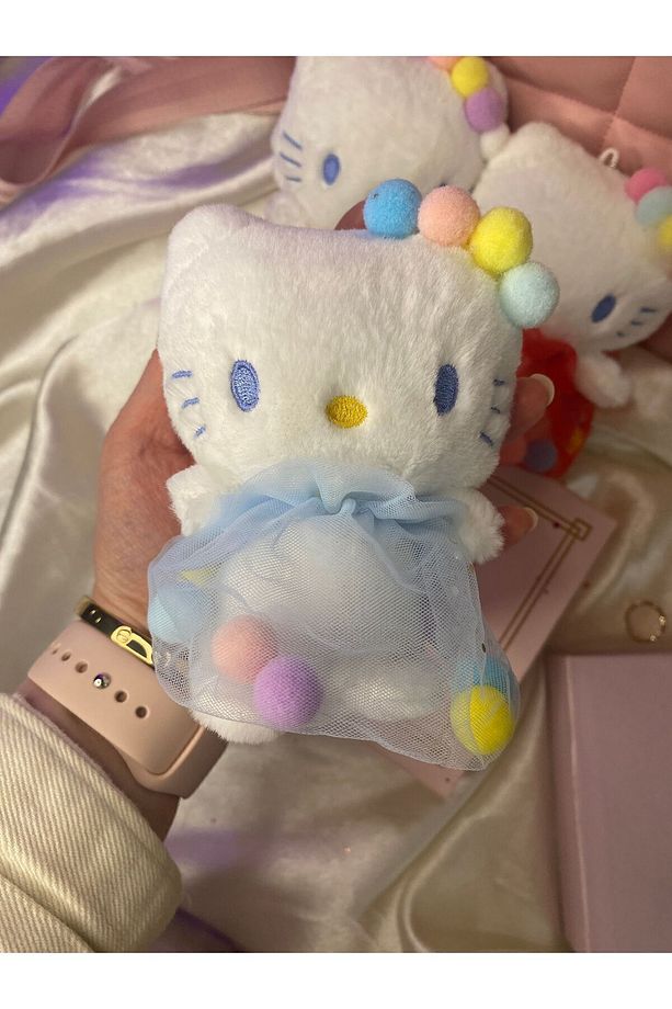 5 renk seçeneği ile Hello kitty büyük boy prenses elbiseli peluş anahtarlık ,çanta süsü ,hediyelik - 6