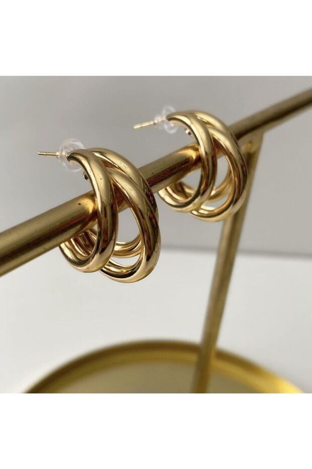 3 Row Steel Earrings