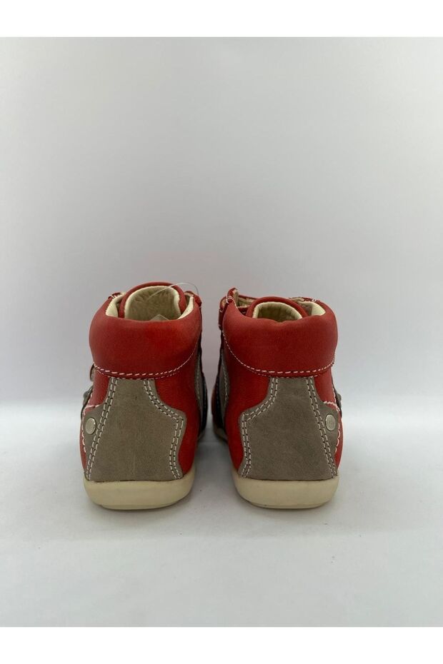 Çocuk Unisex Bot 89-1 Kırmızı , Ekru Taban - 5