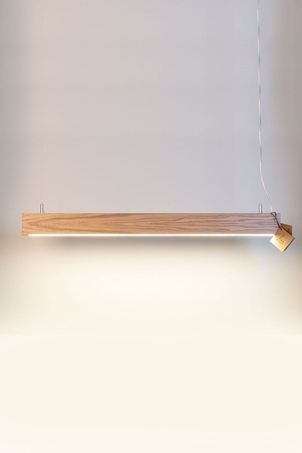 Slim Modern Meşe Ahşap Aydınlatma - Minimal Led Sarkıt Avize - 4