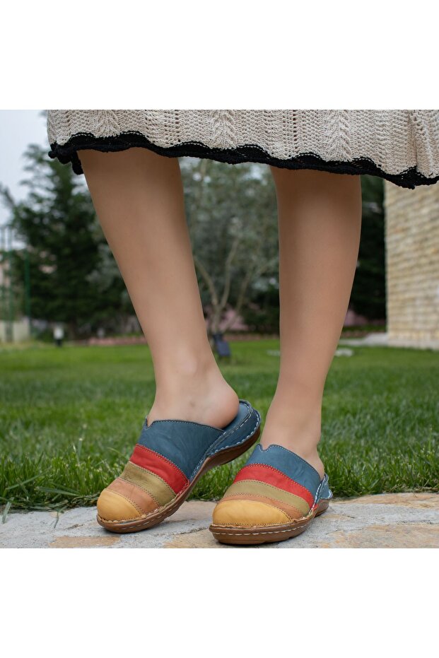 Orthopedic Leather Women's Sabo Slippers 10399
