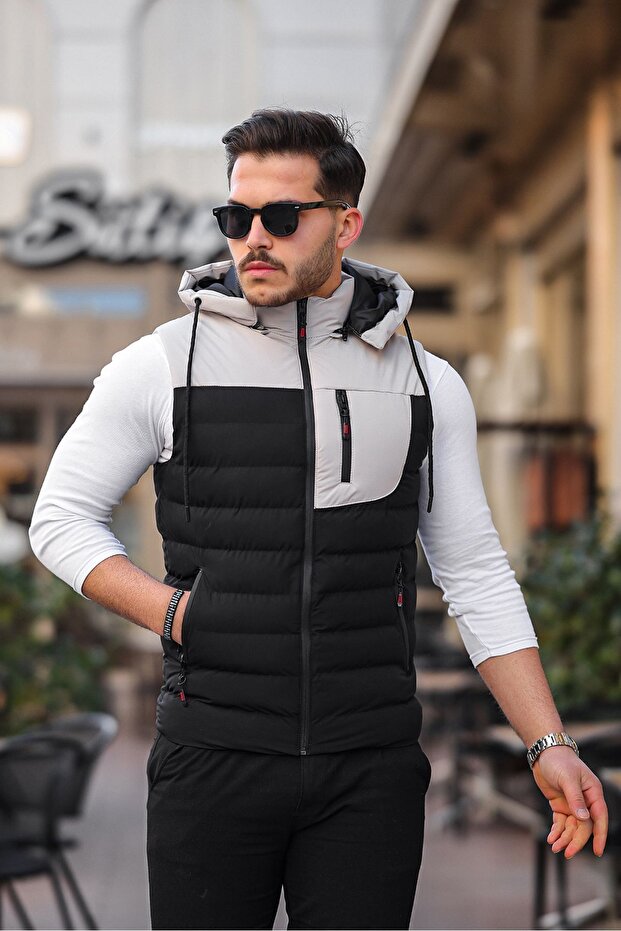 New Season Water and Wind Proof Detachable Hooded Men's Puffer Vest