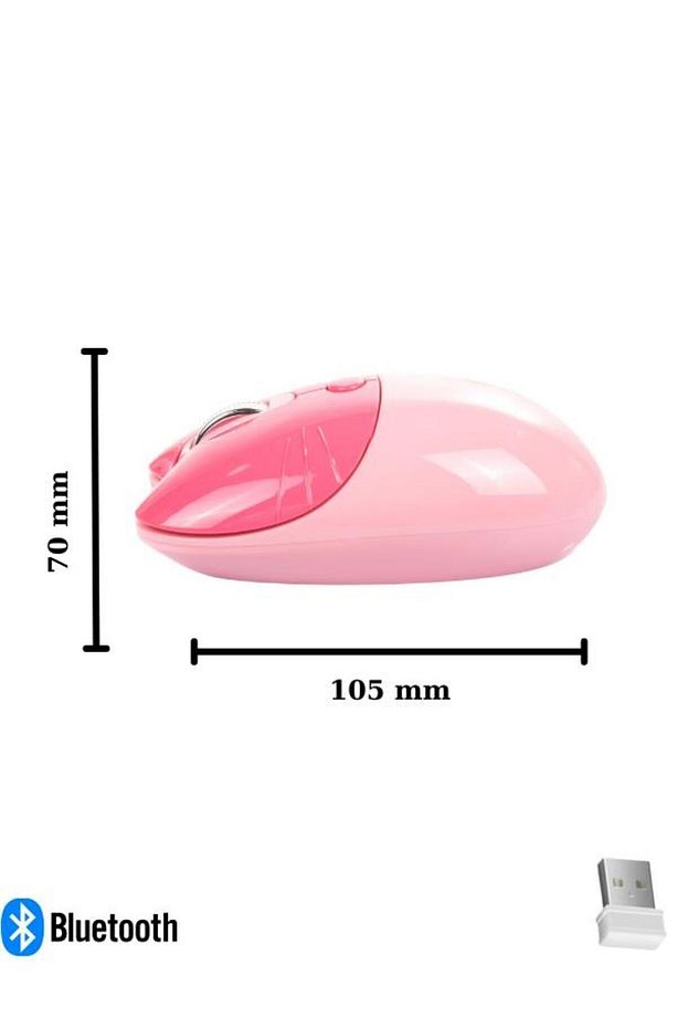 Sevimli Kedi Kablosuz Pembe Mouse Bluetooth + 2.4G Dual Mode - 5
