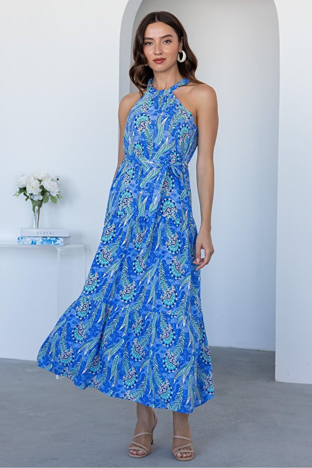 Maxi Length Ethnic Patterned Dress