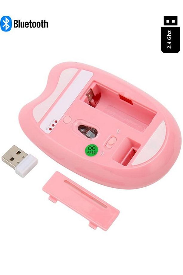 Sevimli Kedi Kablosuz Pembe Mouse Bluetooth + 2.4G Dual Mode - 6