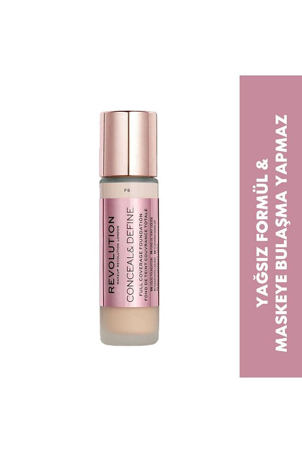 Conceal & Define Foundation Yoğun Kapatıcı Yağsız Fondöten F6 - 1