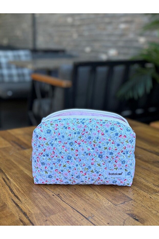 Crispy Flower Pattern Makeup Bag - Large Size - 2