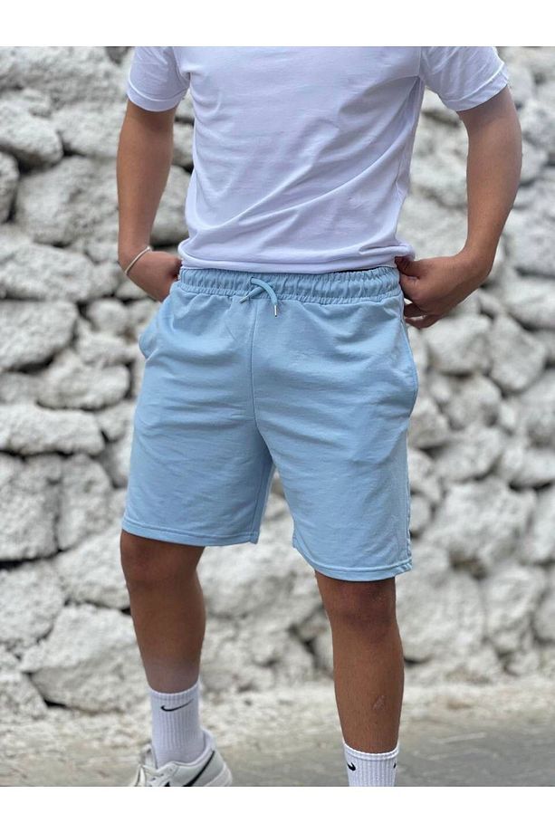 Unisex Baskısız Regular Fit Yazlık Şort, Çift Cepli - 1