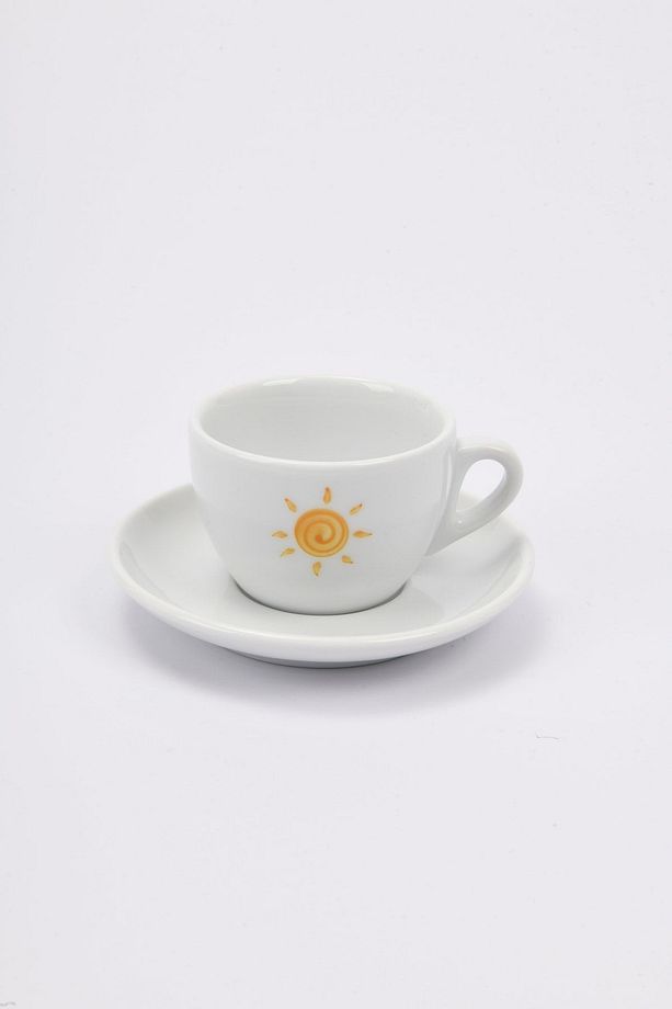 Verona El Yapımı Güneş Motifli Cappuccino Fincan Ve Tabak Takımı - 180 ml - 1