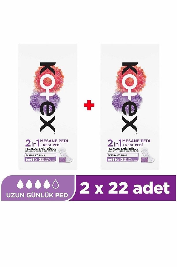 2 In 1 Regl Mesane 22'li Günlük Ped - 2'li Paket - 1