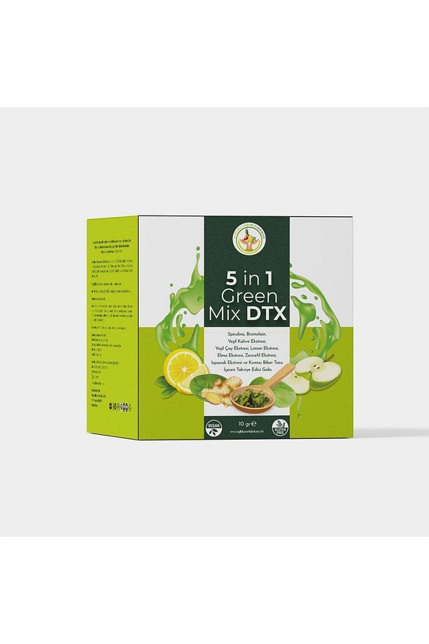 5 In 1 Green Mix Dtx , Ödem Atma Ve Gidermeye Yardımcı Detoks Tozu - 1