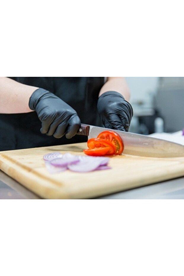 Extra Kalın Nitril Siyah Eldiven ( L ) Beden ( 100'lü Paket ) - 5