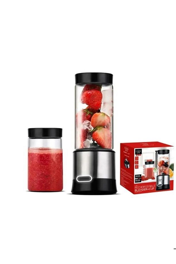 450 ml + 350 ml Bardaklı Şarj Edilebilir Blender Shake Smoothie Blender Keskin Bıçaklı Buz Kırıcı - 4
