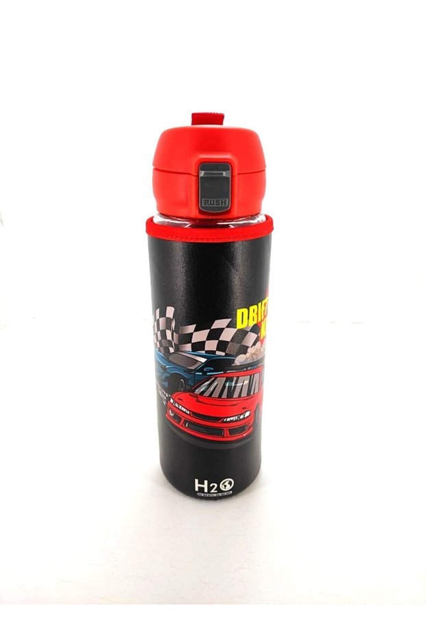 School Water Bottle, School Water Bottle, Glass H2O, Leather Case, Lock System, Trolley, 500ml