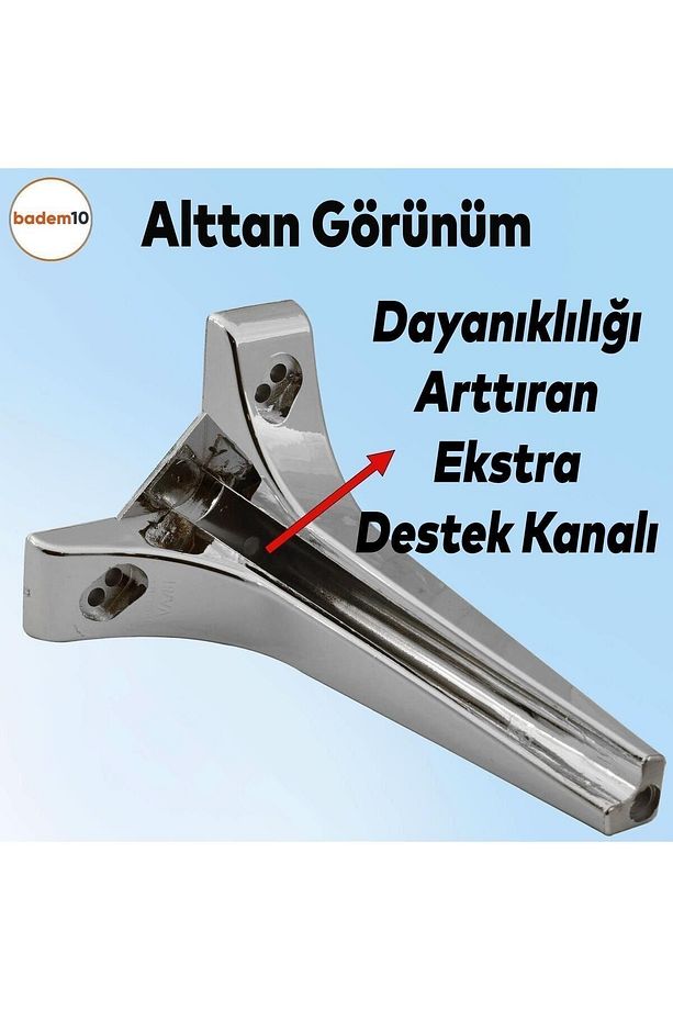 Sedef Lüks Mobilya Kanepe Tv Ünitesi Konsol Koltuk Ayağı 19 Cm Parlak Krom Ayakları 4 Adet - 4