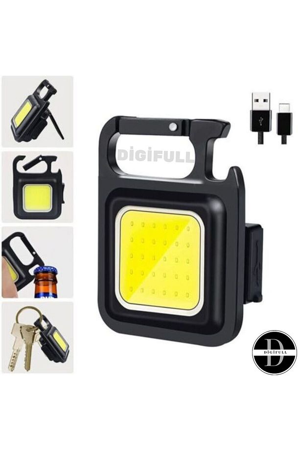 Mini LED anahtarlık el feneri USB şarj edilebilir lamba taşınabilir cep feneri açık kamp için ışık - 1