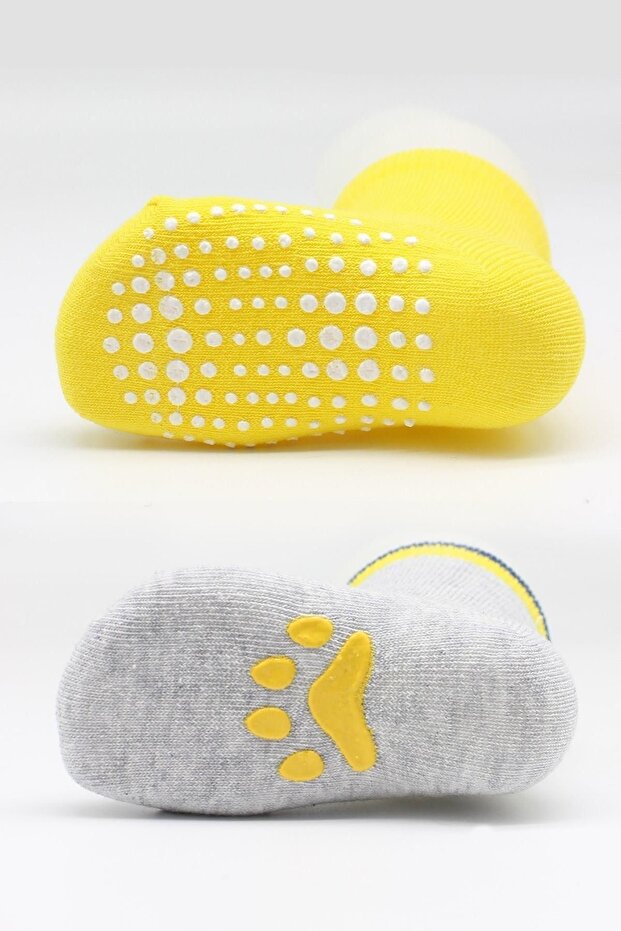 Biorganic Girl Boy Baby Paw Pattern 2-Piece Non-Slip Baby Socks
