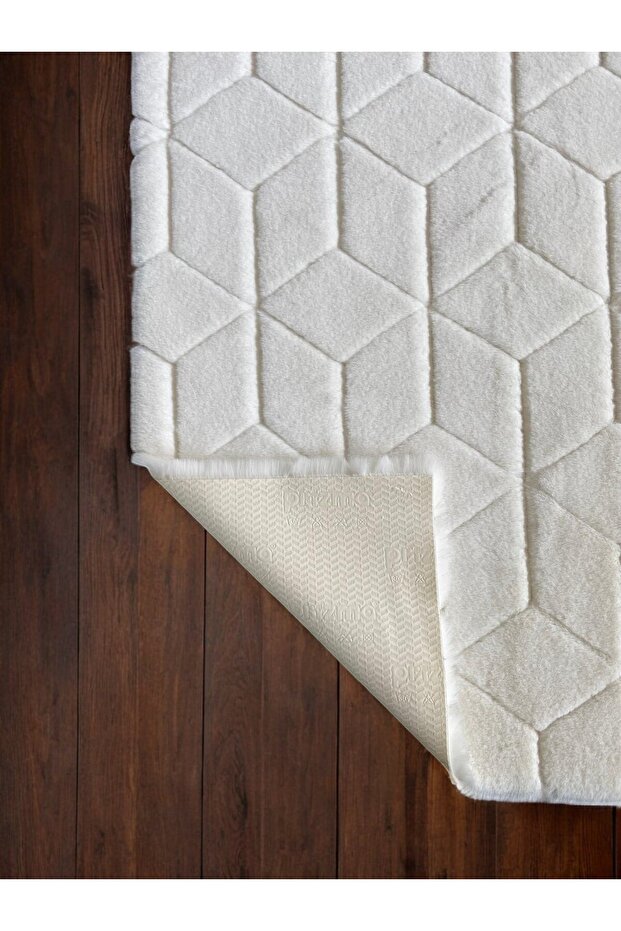 Diamond Kaymaz Yıkanabilir Halı No:1 | Krem - 3