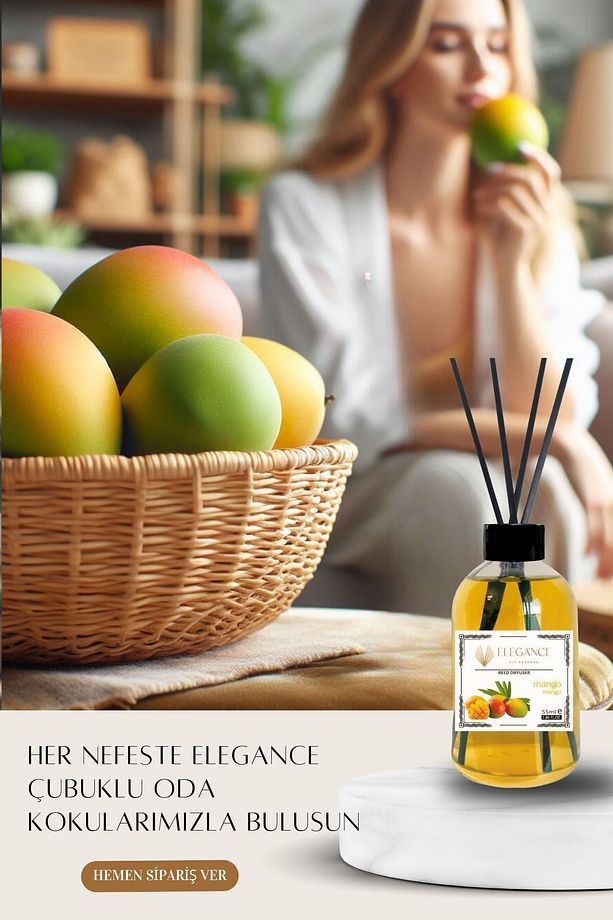 Özel Fiyat - Mango Reed Diffuser Bambu Cubuklu Oda Kokusu (55 ML) Ferahlatıcı Aromaterapi - 3