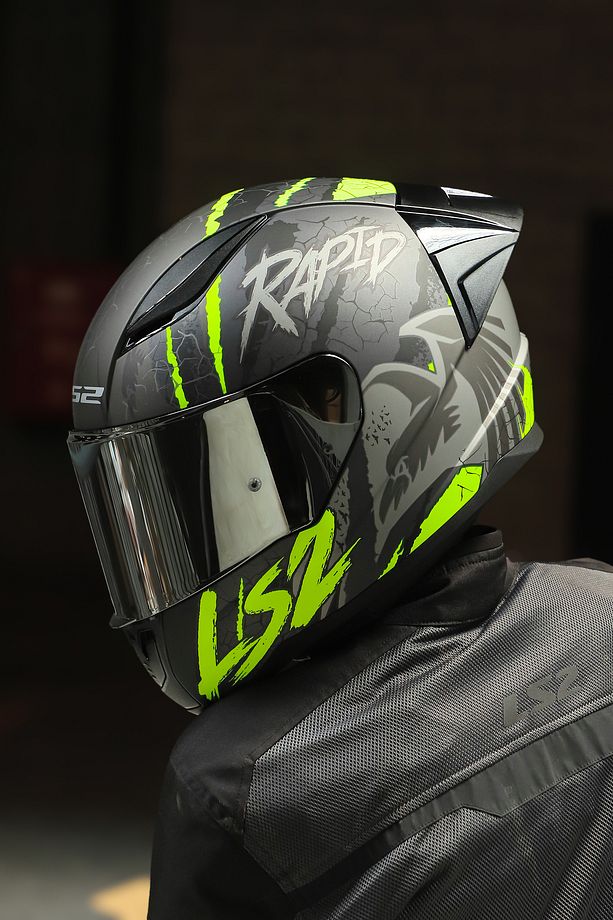 Rapıd 2 Race Raven Mat Siyah-gri-neon Sarı Kask - 2