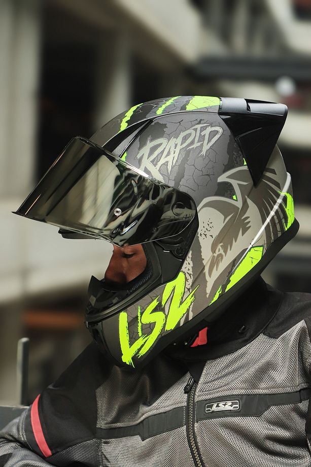 Rapıd 2 Race Raven Mat Siyah-gri-neon Sarı Kask - 4