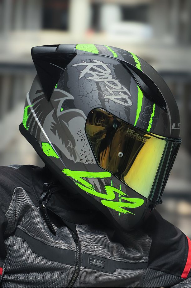 Rapıd 2 Race Raven Mat Siyah-gri-neon Sarı Kask - 6