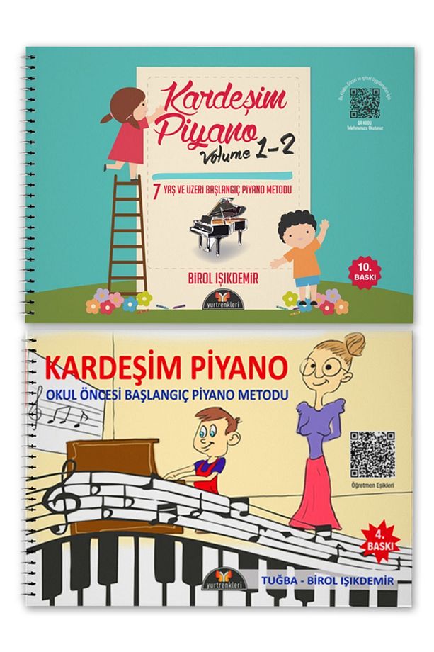 Kardeşim Piyano Volume 1-2 -kardeşim Piyano Okul Öncesi Başlangıç Piyano Metodu (2'Lİ SET) - 1