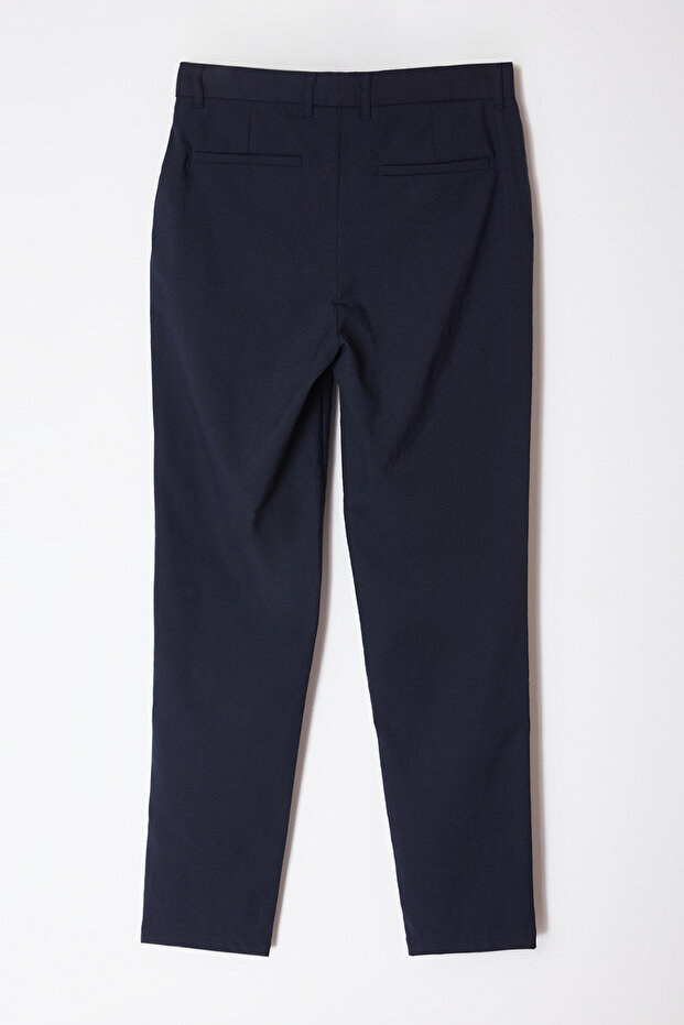 Lacivert Gri Slim Fit İtalyan Kesim Chino Kumaş Pantolon TMNAW23PL00034 - 7