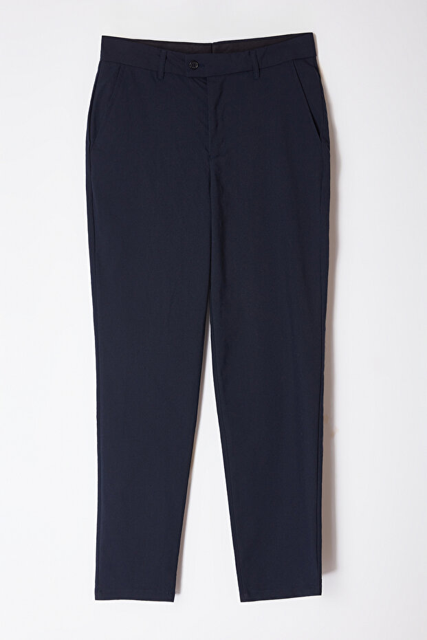 Lacivert Gri Slim Fit İtalyan Kesim Chino Kumaş Pantolon TMNAW23PL00034 - 6