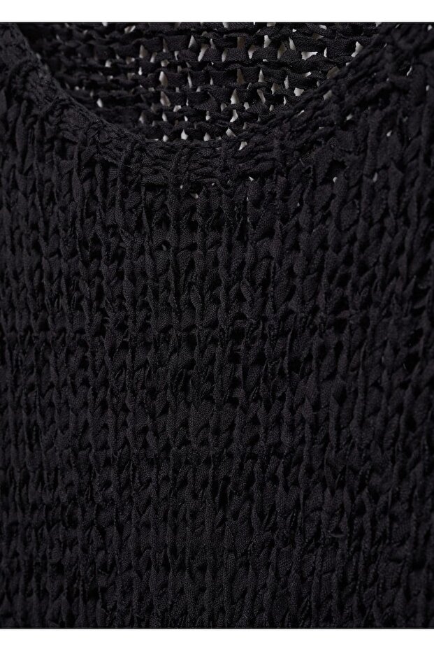 Kayık yaka örgü kazak - 5