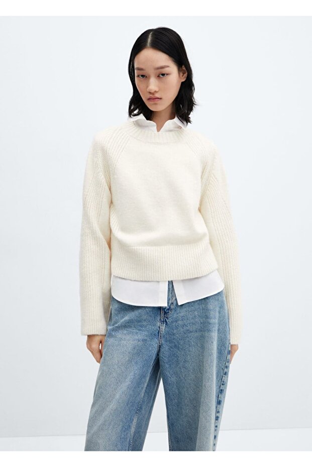 Yuvarlak yaka triko kazak - 1