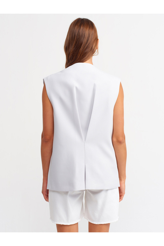 6909 Model Grey Lapel Vest - 4