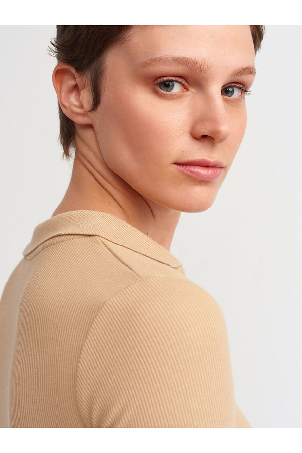 3775 Polo Yaka Tshırt-camel - 2