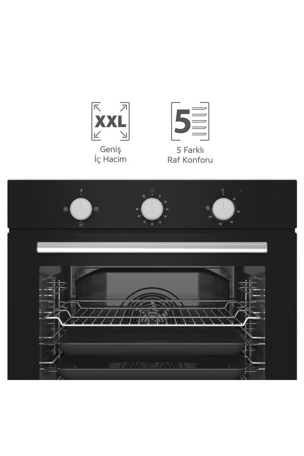 8205 Siyah 4 Fonksiyon Ankastre Powerturbo Fırın - 4