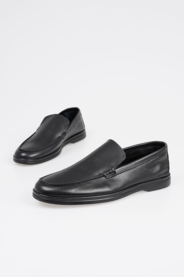 Genuine Leather Men's Classic Laceless Loafer Shoes