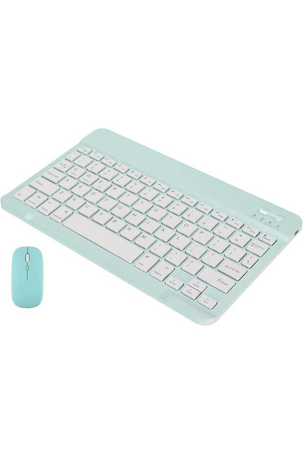 Smartab ST7160BK 7" Uyumlu Kablosuz Bluetooth Şarjlı Türkçe Q Klavye Mouse Seti - Yeşil - 3