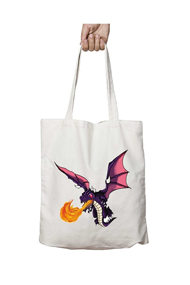 Clash of Clans Dragão Two Sides Permanent Washable School Beach Shoulder Tote Bag