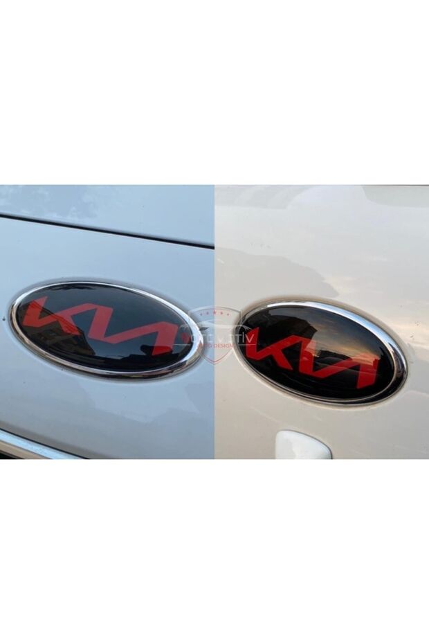 Kia Ceed New Text 117 x 58 mm Logo Front and Rear Black Red 2013-2016 Special Design