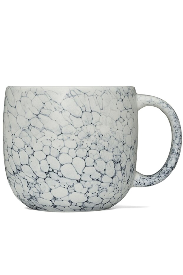 كوب أبيض منقوش بالرخام سعة 414 مل - 1