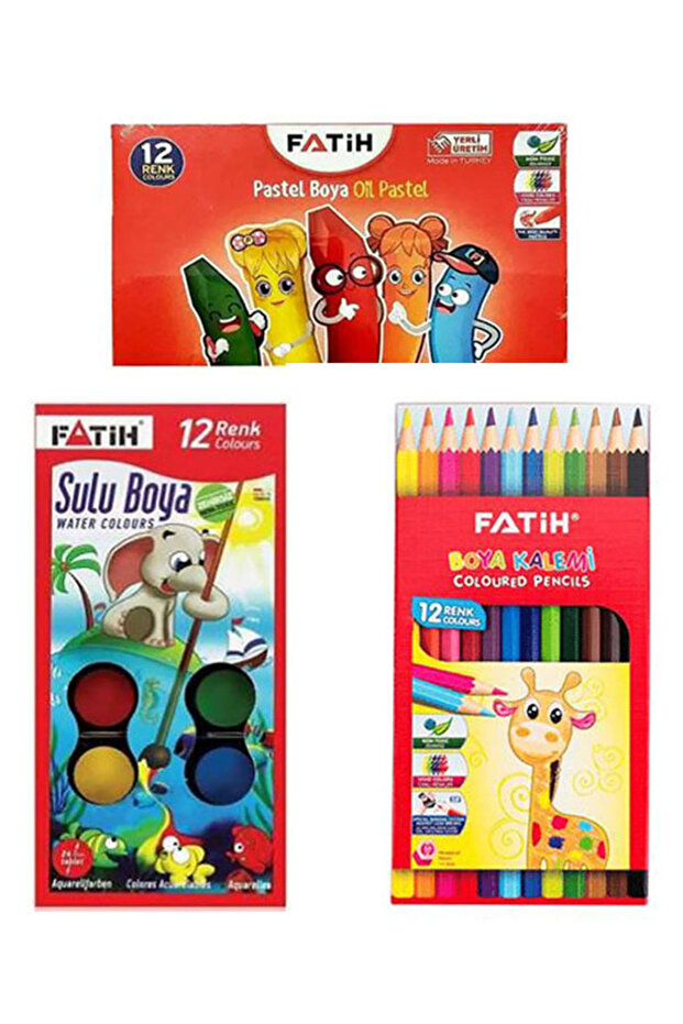 Painting Set of 3 Pastel Paint Water Color and Dry Paint