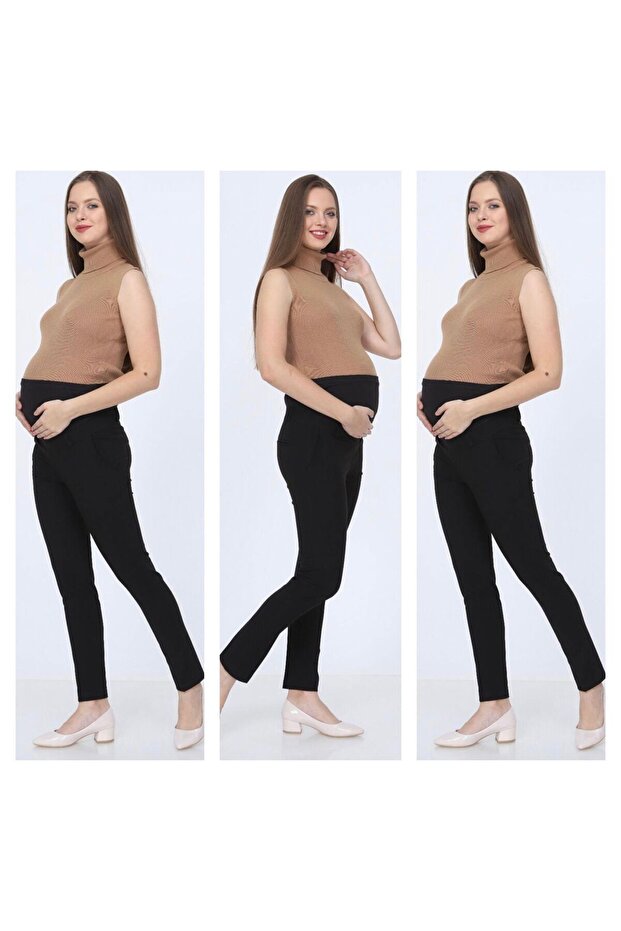 Maternity Fabric Pants Ankle Length Narrow Leg