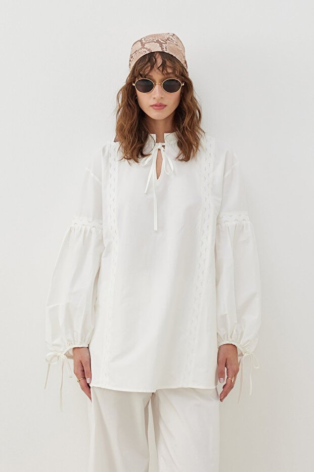 White Shirt - Stripe Detail