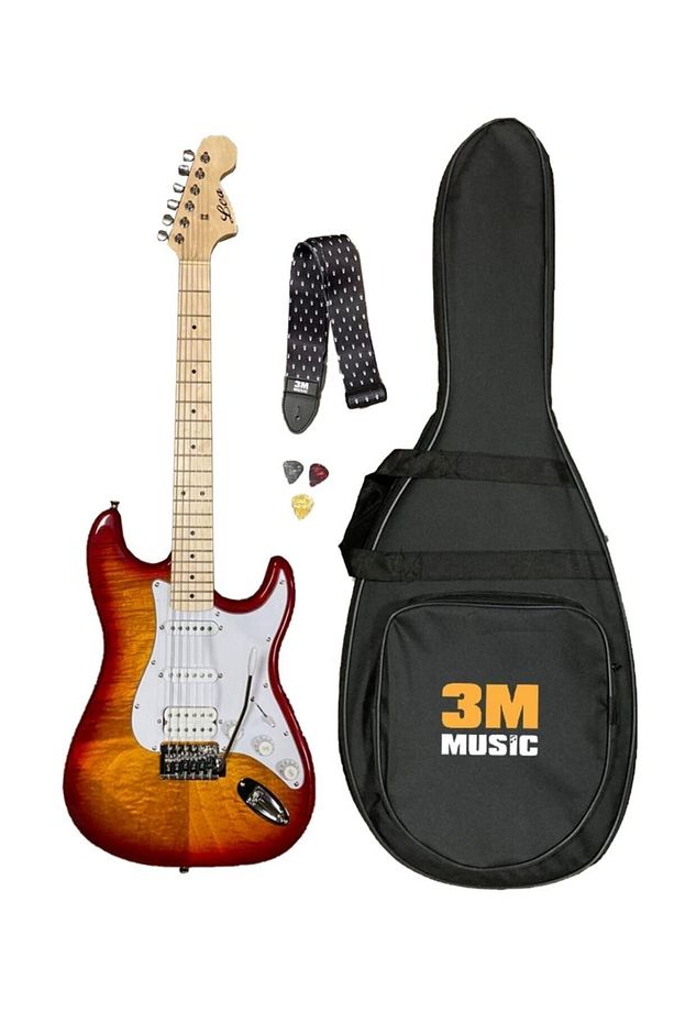 Lea Strat Hss Manyetik Elektro Gitar Gigbag Kılıf Askı Pena - 1