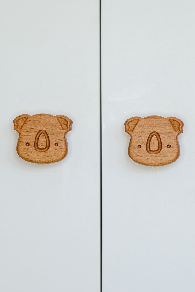 Koala Pattern (2 Pcs) Baby Kids Room Wooden Furniture Cabinet Drawer Handle